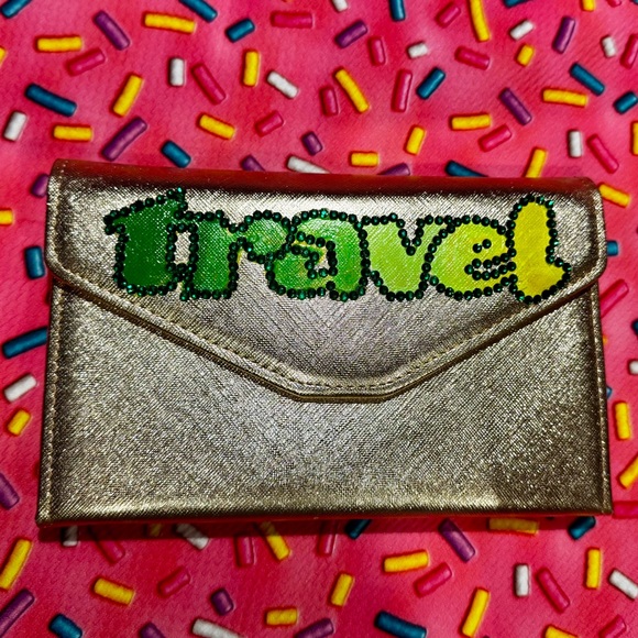 None Handbags - NWOT Gold Travel Clutch Wallet custom paint Sweet Memories